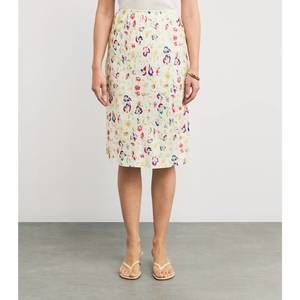 NEW DÔEN elowette midi skirt in ivory strawberry moon floral